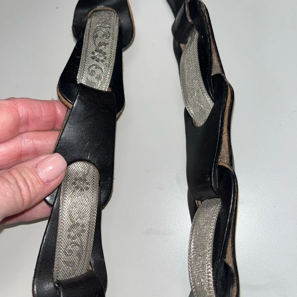 Source Unknown Black Belt with Ornate Silver Buckle